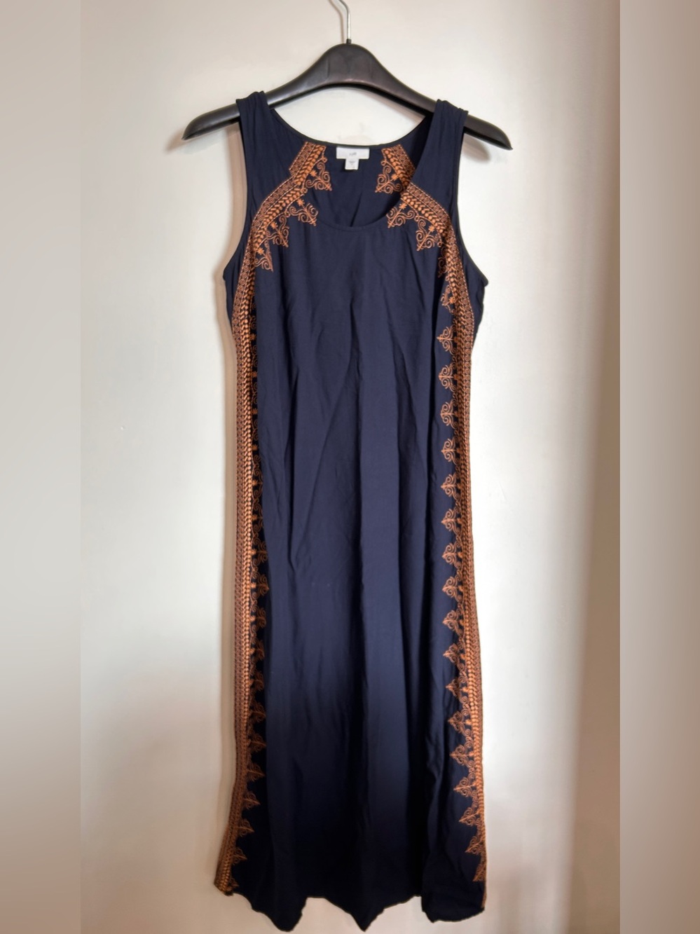 NWOT J. JILL MAXI DRESS WITH EMBROIDERY